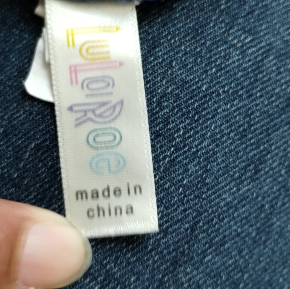 •LuLaRoe Strawberry Leaf Fruity Floral Women's Yoga Pants Leggings blue & White - Picture 10 of 11